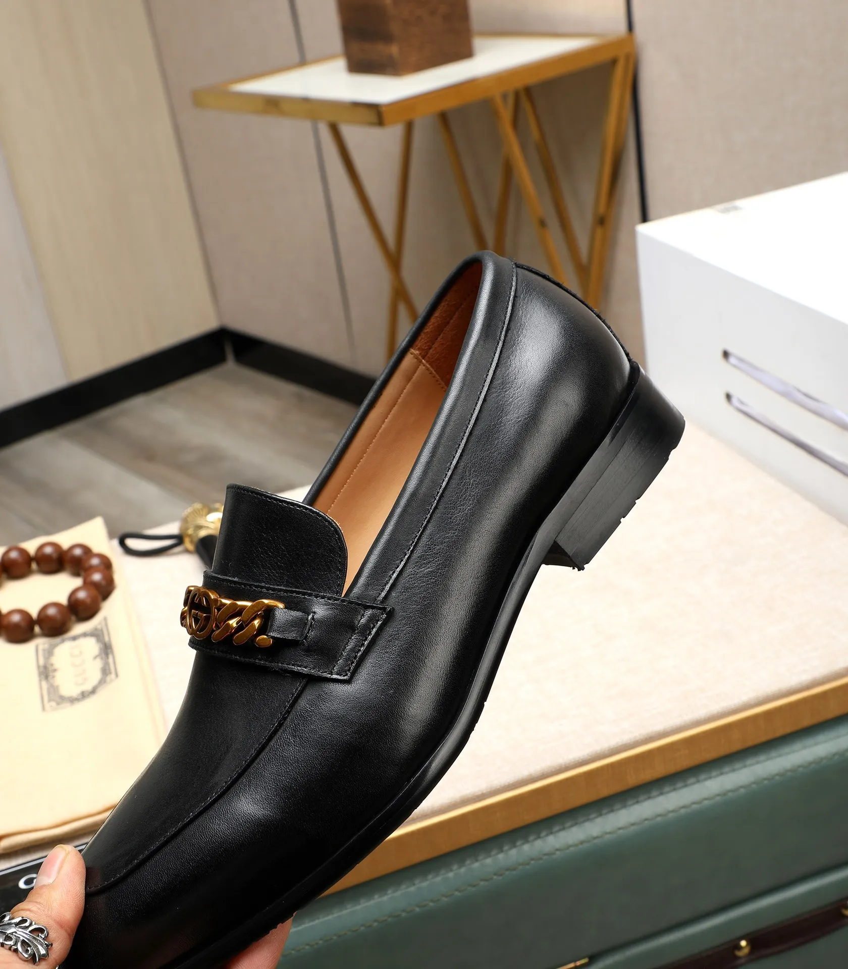 Men's shoes 💰500 📛📛 Original version (water-dyed cow lining) GUCCI official website formal shoes 🌀 Italian 🇮🇹 imported cowhide ➕ top imported water-dyed cowhide lining 💋 fine handmade original bottom, the real thing looks better when photographed in person Standard size 38-44 (45 46 customized)